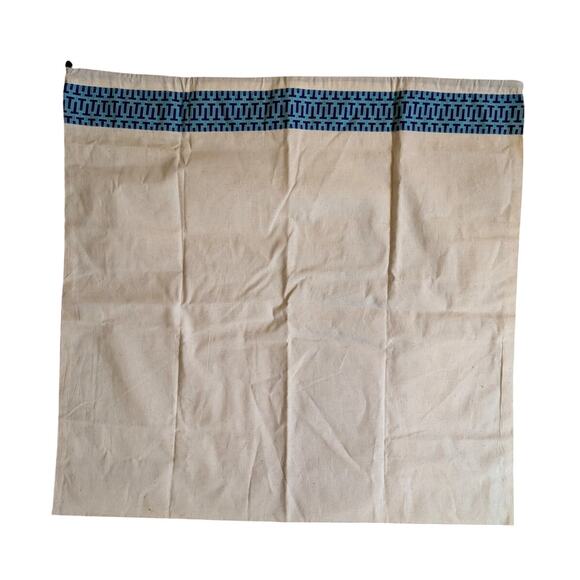 Tory Burch Drawstring Dust Bag Cover Canvas Shoes Purses 23" x 24" Beige - Picture 2 of 5